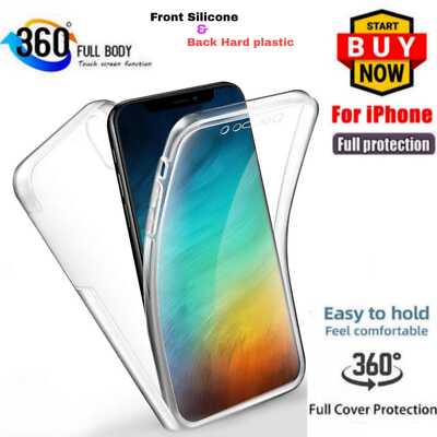 360 Clear Case für iPhone 16 15 14 13 12 17 Front Silikon & Rückseite Hartplastik