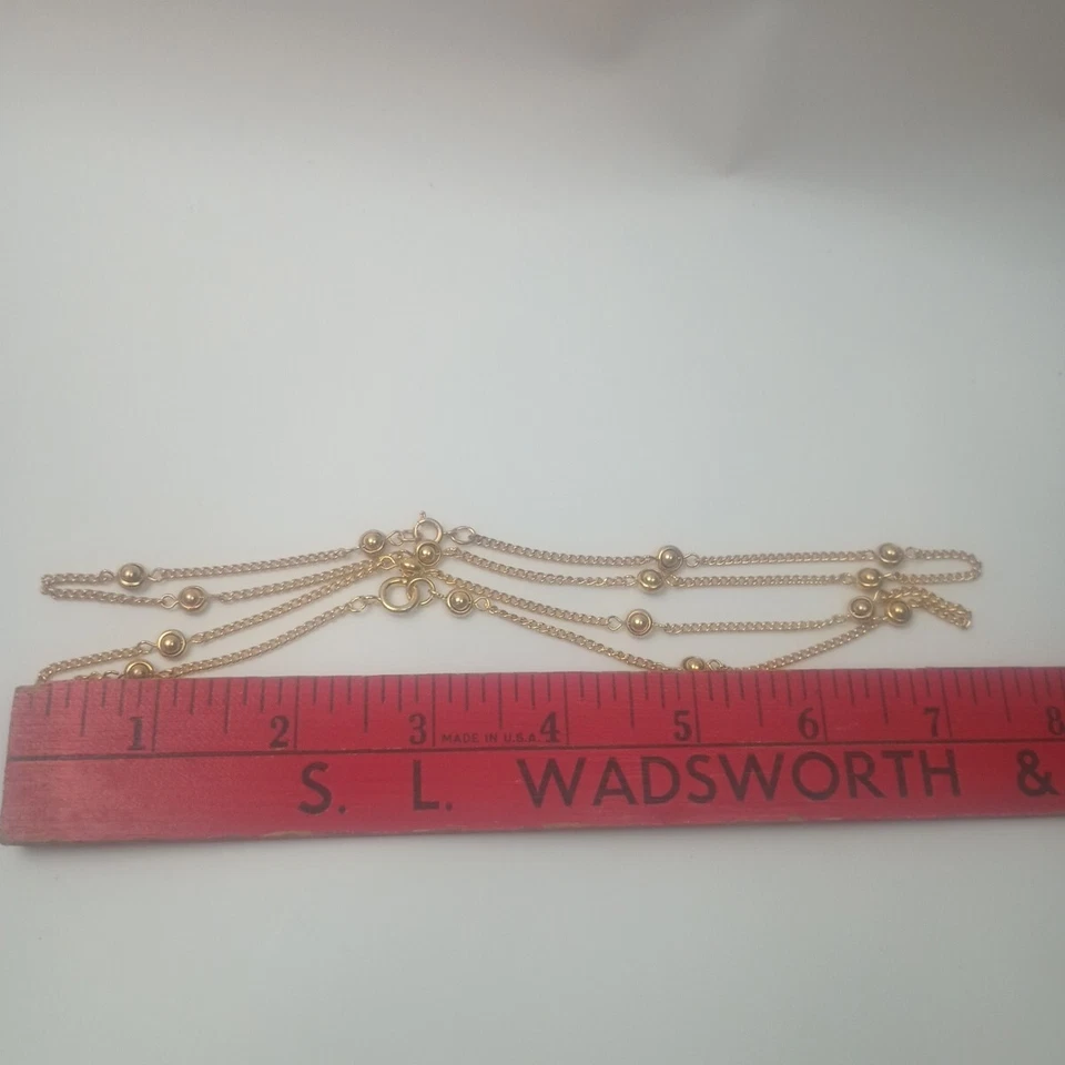  Lote de 3 collar cadena cable bola cuentas satélite 15" pulgadas  Foto 3 de 4