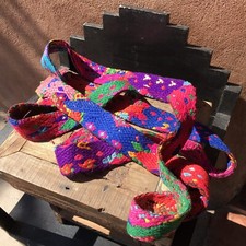 1970s HIPPY HIPPIE FLOWERCHILD sash Belt Rainbow Ecuador Handwoven Long Soft 1