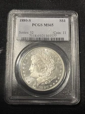 1880-S PCGS MS65 MORGAN SILVER $