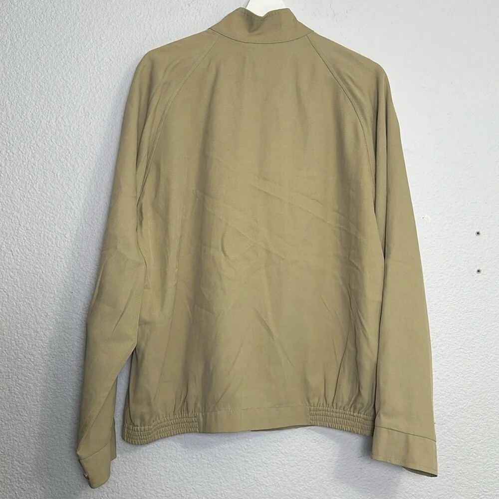 FILA J Crew Vintage Remi Grn Tag Uomo Marrone Zip Up Giacca Rayon Cotone Taglia Media