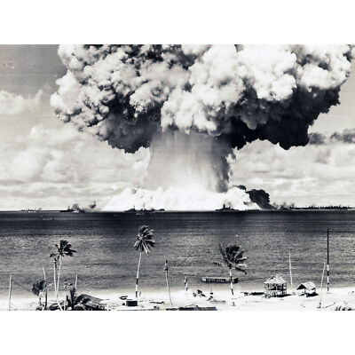 Atombombentest Operation Kreuzung Foto riesiges Wandbild Poster Druck