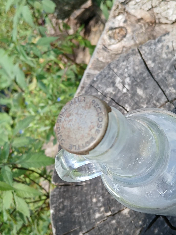 Clear Glass Jug  Hazel Atlas  Cruet  Bottle 29-R-420 With Original Lid - image 3 of 4