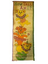 VINTAGE GROWTH CHART - Baby Bears Dressed As Clowns - HOW TALL AM I -