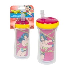 Tomy DC Wonder Woman Insulated Straw Single Cup 9 Oz. Spill Proof Drop Guard