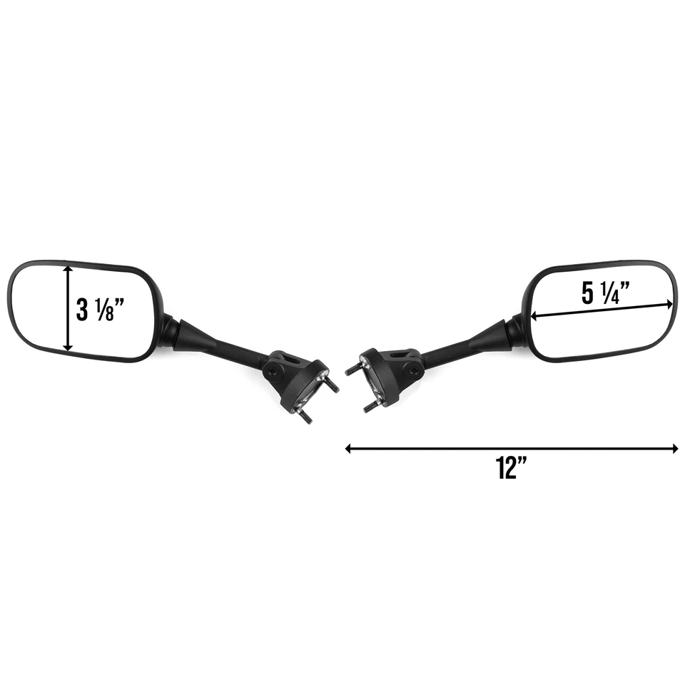 Espejos retrovisores laterales negros Kawasaki Ninja ZX 6R 10R 2004 2005 2006 2007 2008 2009 2010 Foto 4 de 4