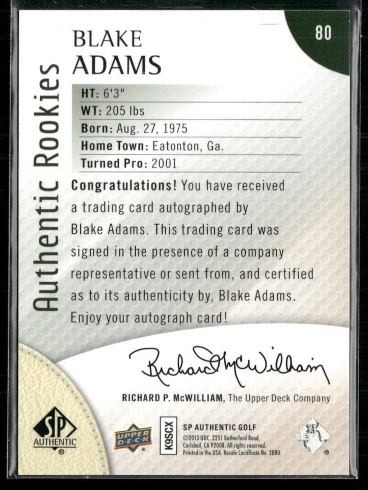Blake Adams 2014 SP Authentic Authentic Rookies #80 Rookie Auto RC /699 - Image 2 of 2