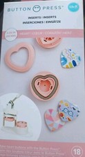 We R Memory Keepers 2   58 mm Button Press Heart Inserts 18 Pieces 