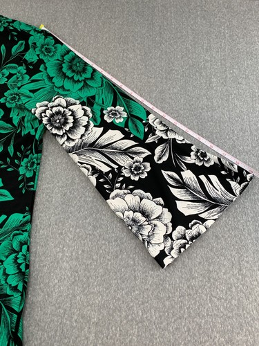 Abito Sunny Leigh maglia elasticizzata donna XL nero verde bianco manica a campana linea A - Foto 11 di 14