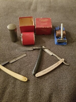 H. Boker. Chas Adam's. E. Weck. Valet. Auto Strop. Twinplex Strop. Williams. Q2