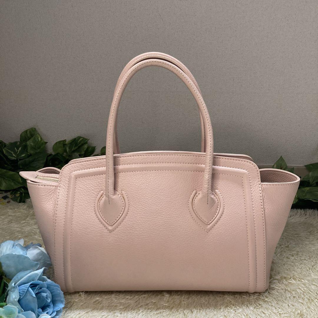 バッグ FURLA college FURLA College Tote Bag Light Pink Leather From Japan | eBay