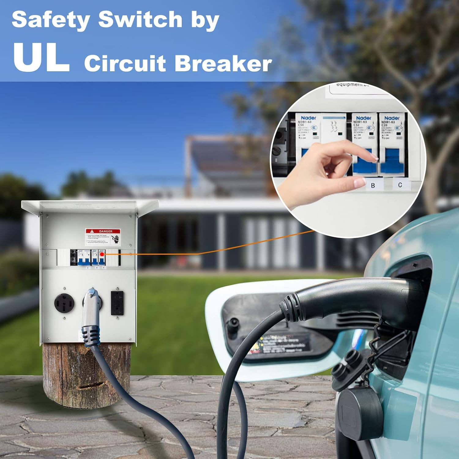 Temporary Power Outlet Panel, with 20, 30, 50 Amp Receptacle Installed,  Prewire