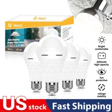 4PCS A19 Rechargeable Emergency Light Bulb 60W Equivalent 1200mAh Battery Backup
