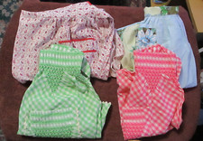 4 Vintage Half Aprons Pink  Green Smocked  Classic Farmhouse full bib Aprons