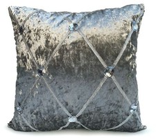 Large Crush Velvet Diamante Chesterfield Cushions or  Covers 3 Sizes 5 Colors