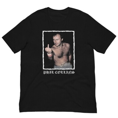 Phil Collins Graphic Retro Music T-Shirt Gift For Fans Black S-5XL
