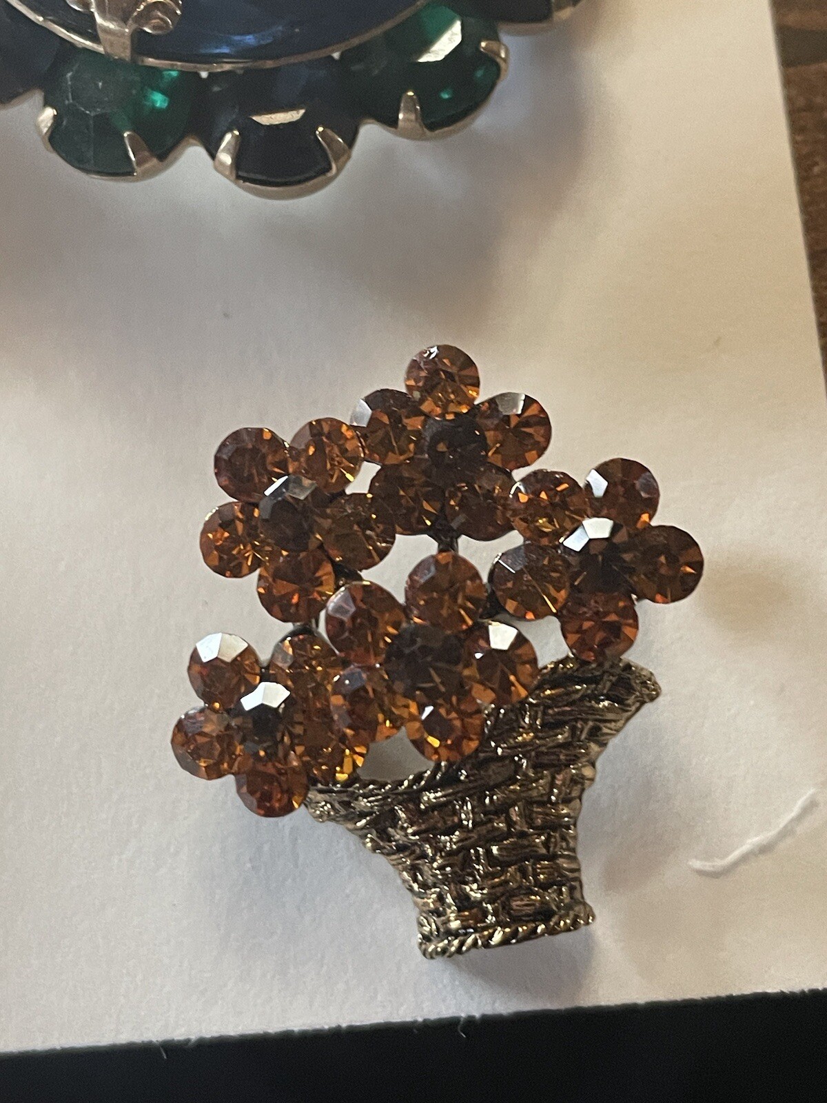 10 Lot Large Vintage Colored Rhinestones Brooch Pins Bling All Perfect ...