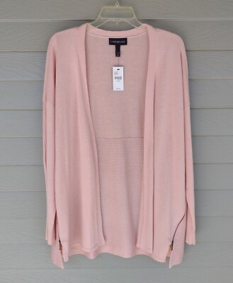 Lane Bryant Womens Light Pink Open Front Cardigan Sweater Size 14 16 Zip  detail