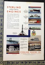 1935 STERLING BOAT ENGINE MOTOR NAUTICAL BUFFALO SHIP RAIL TRUCK FIRE AD 31587