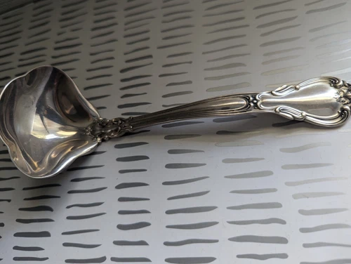 Chantilly by Gorham Sterling Silver Soup and Gravy Ladle No Mono PAT 1895
