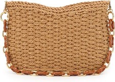 Straw Purse Bag,Woven Handbag,Summer Purse,Raffia Tote CrossBag for Brown