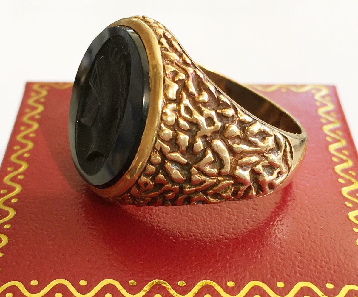 Antique 1950's 10k Lg. Carved Onyx Ring | eBay Antique 1950's 10k Lg. Carved Onyx Ring | eBay
