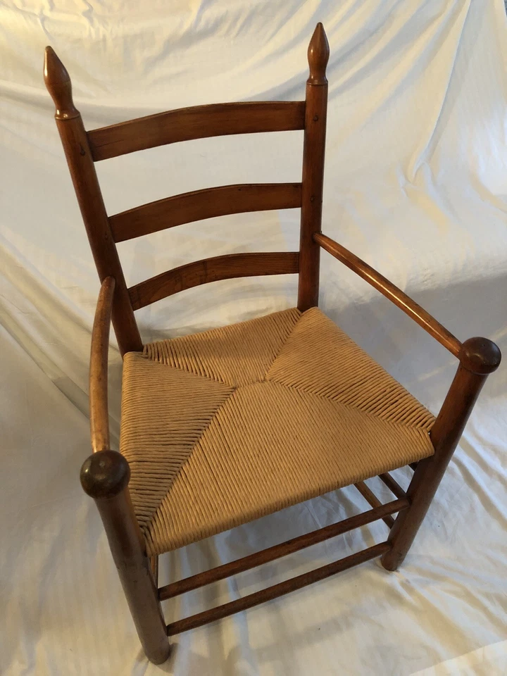 Silla americana/arce para damas/ca 1750, ¿MASA?/antigua/asiento apresurado/acabados Foto 3 de 4