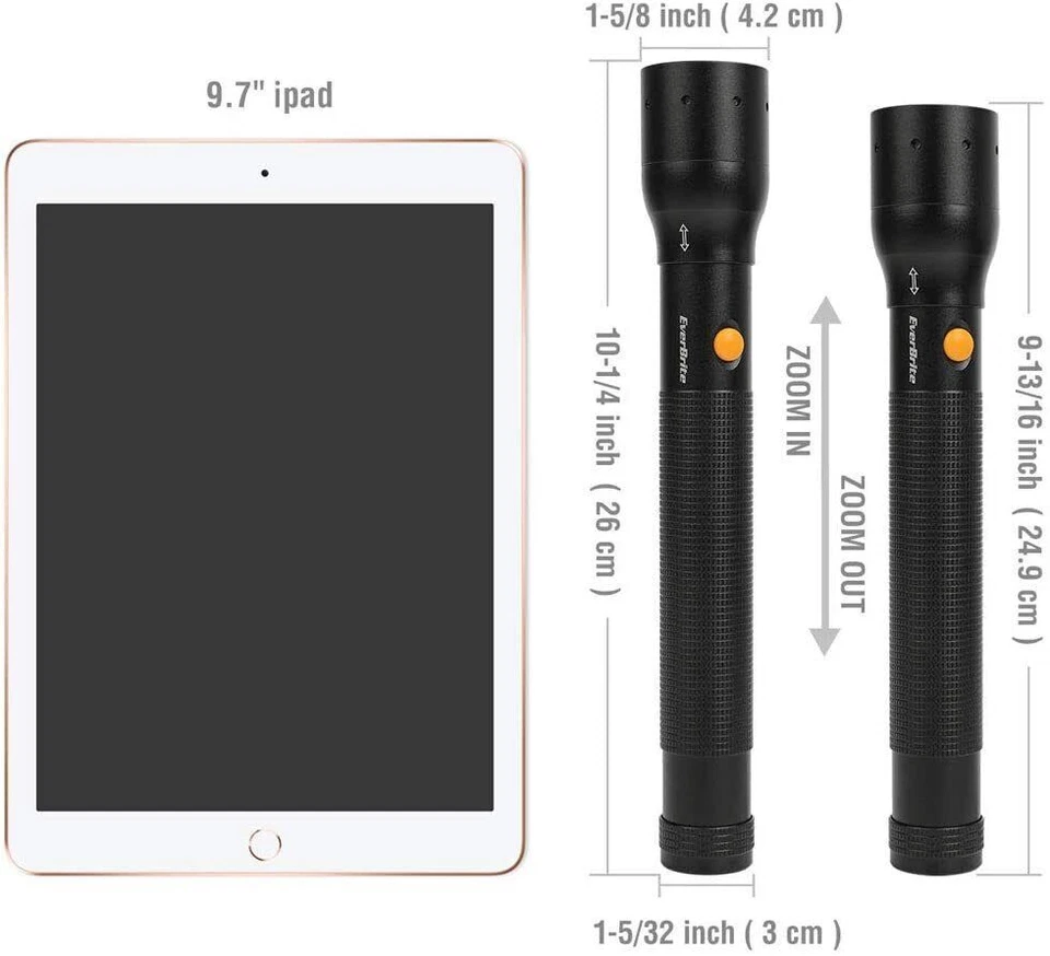 EverBrite 900 LM Flashlight Ultra Bright Tactical Adjustable Focus 3 Light Modes - Image 3 of 4