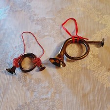 Lovely Vintage Brass French Horn Musical Instruments Christmas Ornaments