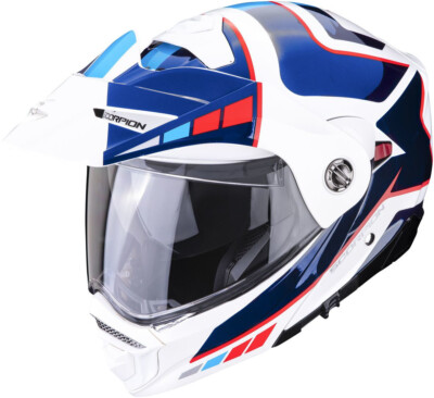 CASCO MOTO ADVENTURE MODULARE SCORPION ADX-2 CAMINO BIANCO BLU ROSSO TG M