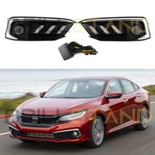 For Honda Civic 2019 Mustang Style LED DRL Daytime Running Light w Dynamic Turn