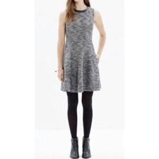MADEWELL Women's Anywhere Tweed Dress Gray Black Zipper Back Sz 6