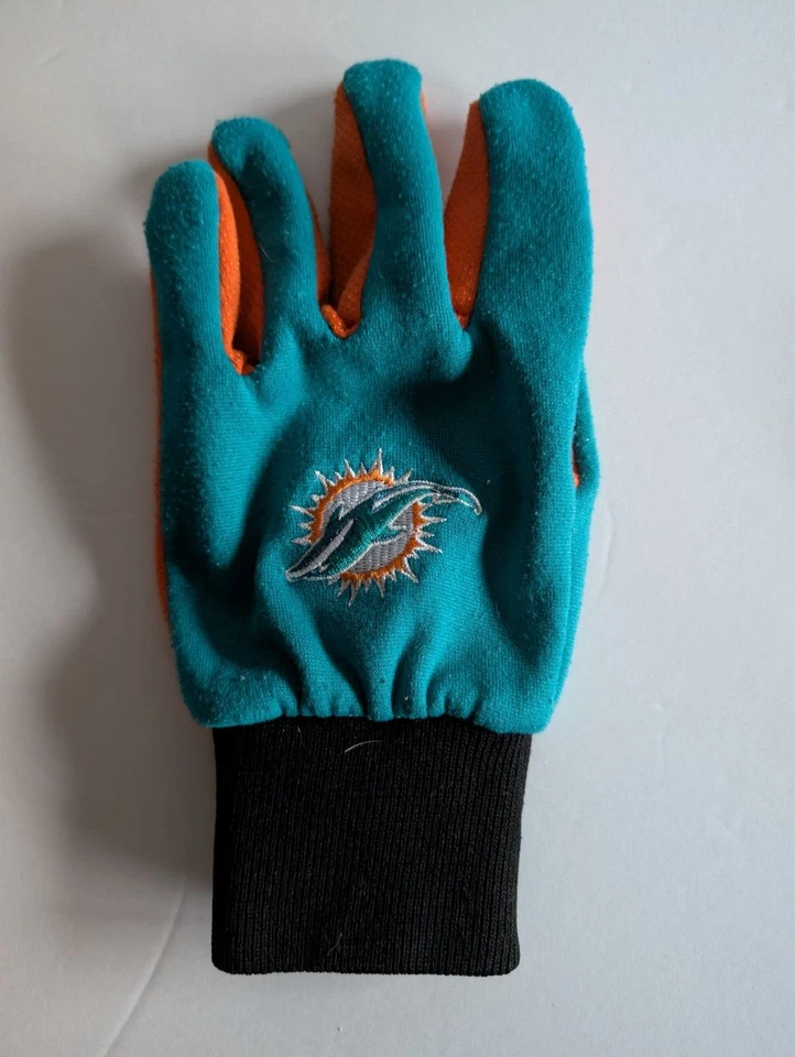 Guantes utilitarios deportivos con logotipo del equipo Miami Dolphins talla juvenil Foto 4 de 4