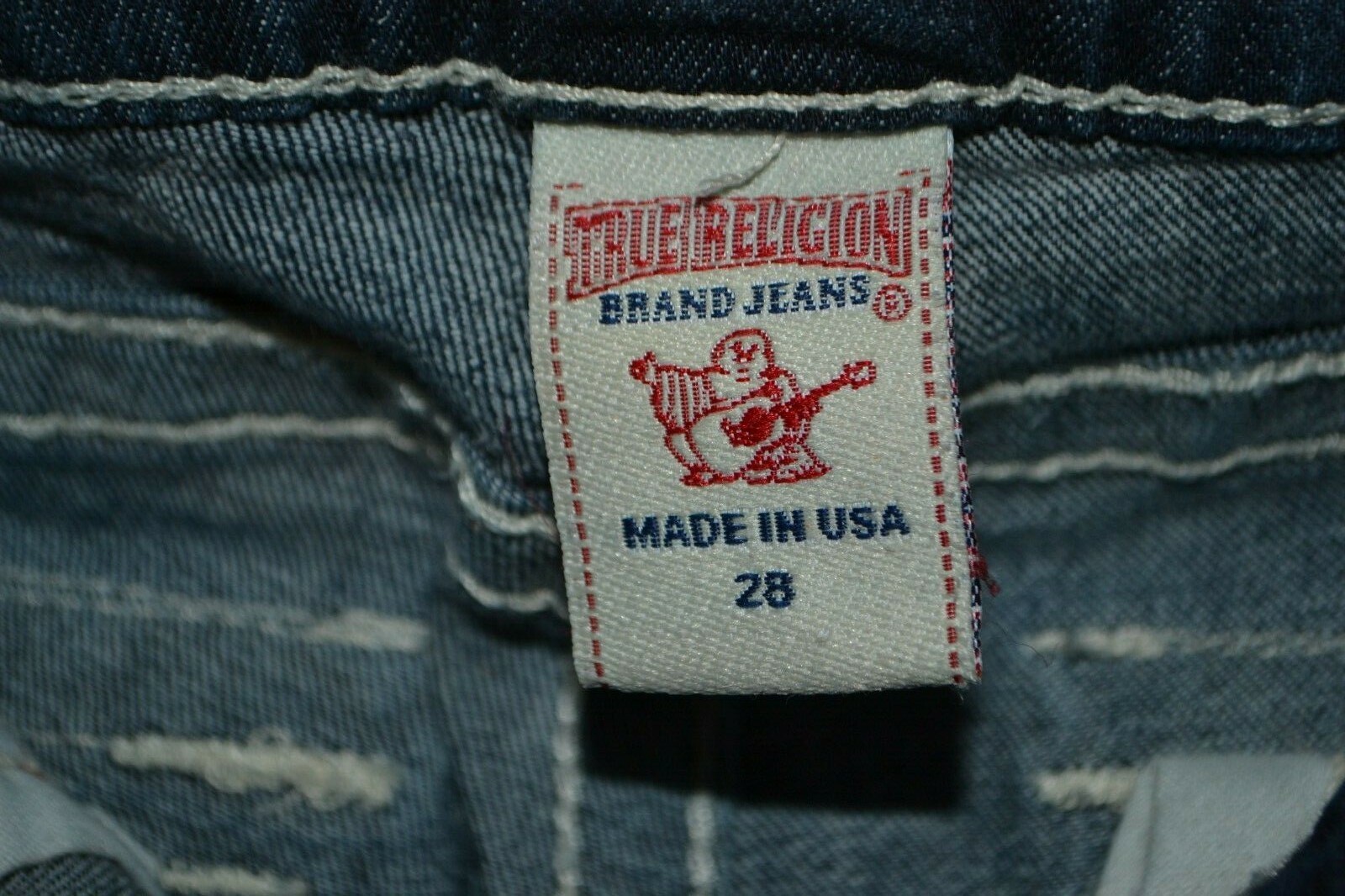 True Religion Women's Hi-Rise Bootcut Thick Stitch Blue Jeans Sz 28x31 thumbnail 9