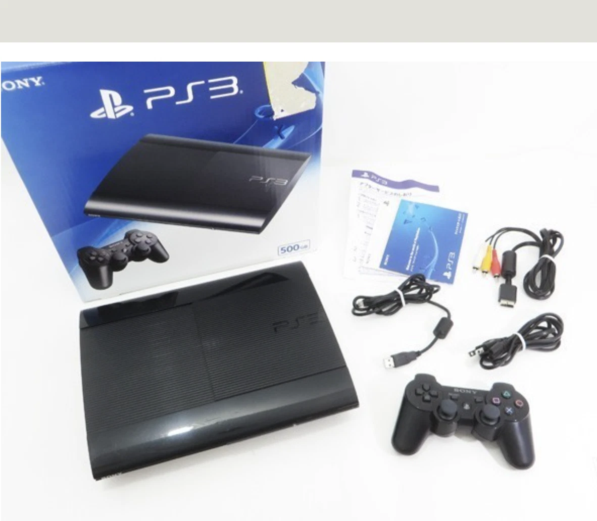 SONY PS3 CECH-4300C 500GB PlayStation 3 Black console w/ Box Near Mint