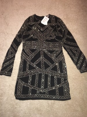 armour embellished bodycon dress