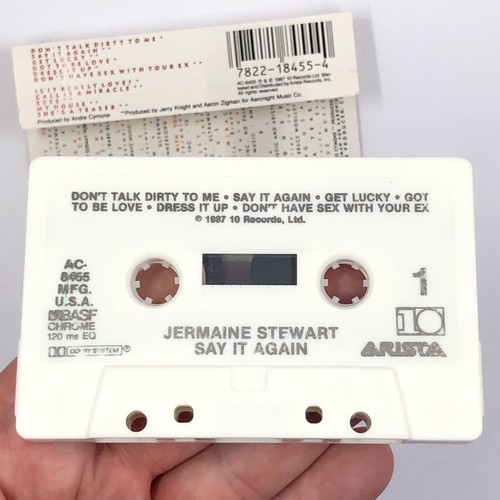 JERMAINE STEWART SAY IT AGAIN Cassette Tape 1987 Funk Soul Electronic Rare - Picture 2 of 5