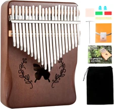 Kalimba Thumb Piano 21 Keys, Portable Mbira Finger Piano Gifts for Kids and Adul