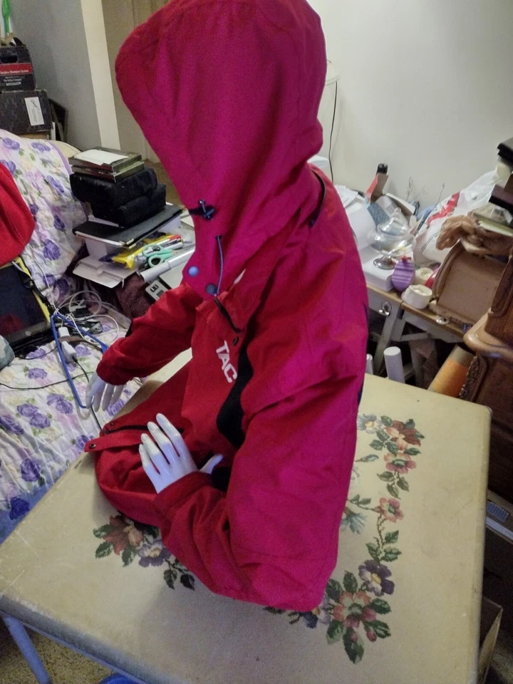 Port Authority Rain Fleece Lined Jacket Sz L Logo Embroidered Pocket Full ZipRED - Image 4 of 4