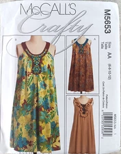 McCall's M5653 Sewing Pattern Misses Dresses Sizes 6-12 Flared 2 Lengths