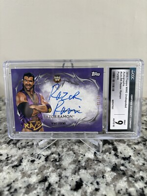 Razor Ramon Card 2015 Topps WWE Undisputed Razor Ramon Auto CGC Graded 9 Pop 1 Color ...