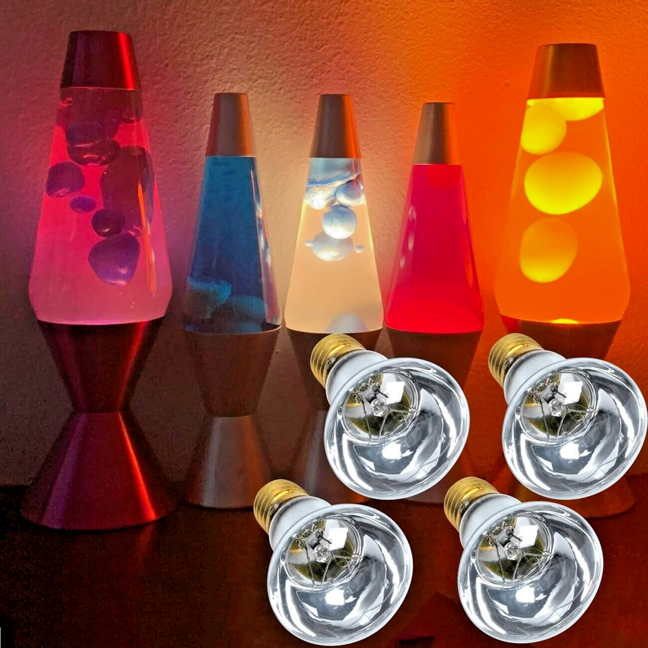 For Lava Lamps 120v 25watt R12 R39 E17 Reflector Bulbs Set