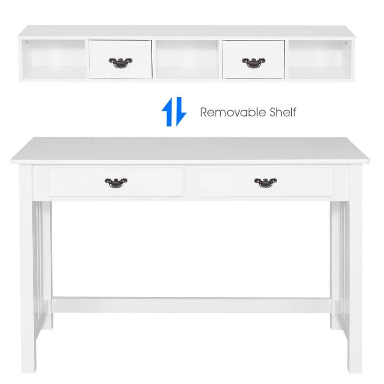 Home Office Writing Desk with 4 Drawer Computer Study Table - Image 3 of 4