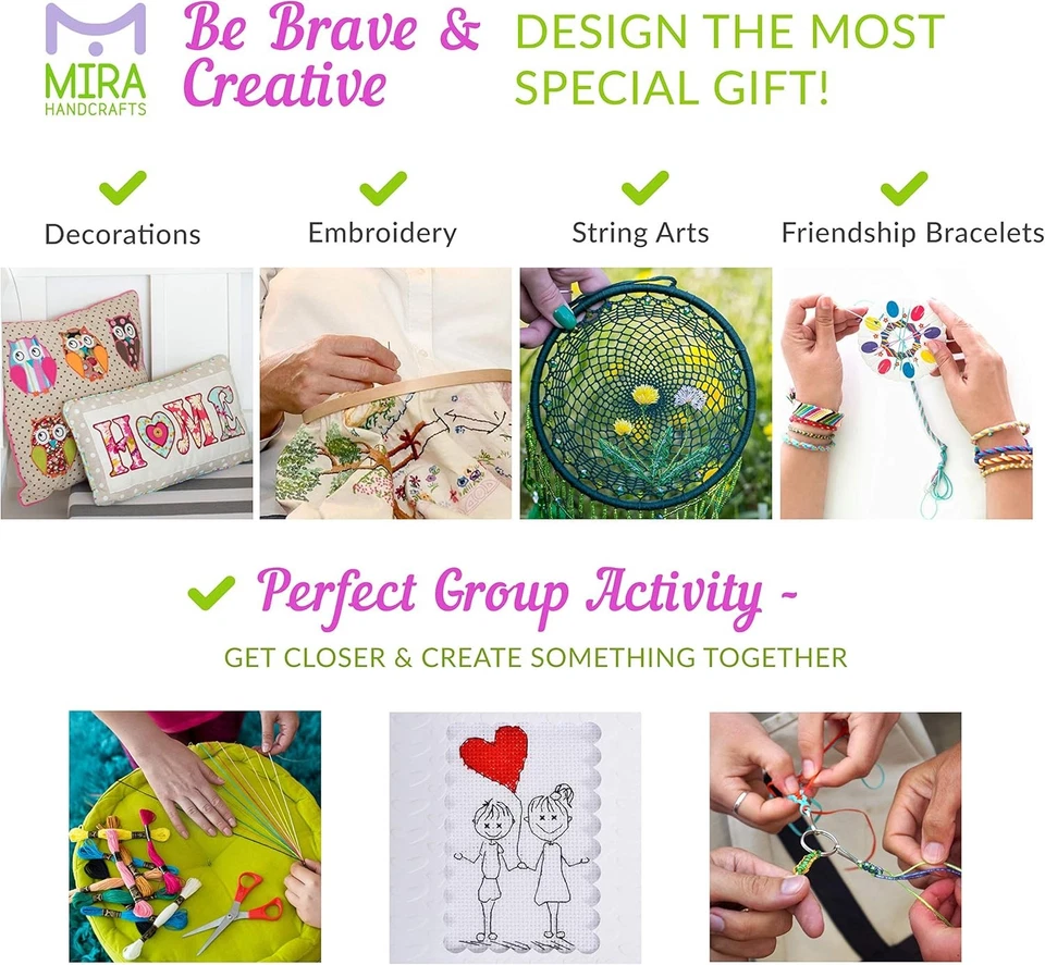 Hilos de punto de cruz de hilo bordado color arco iris premium amistad Foto 4 de 4