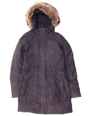 The North Face wattierter Damenmantel mit Kapuze UK 10 Small marineblau Baumwolle BZ12