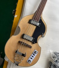 Factory 4Strings Fretless Electric Bass Guitar with Body Binding,Offer Customize