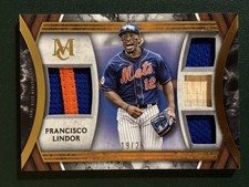 2022 Topps Museum Collection Francisco Lindor Primary Pieces Quad Relic /25 Mets