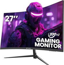 Image of Crua 27" Curved Gaming Monitor - Full HD 1080P - Frameless - 1ms