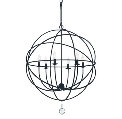 Crystorama Lighting Group 9226 Solaris 6 Light 23''W Taper Candle - Black