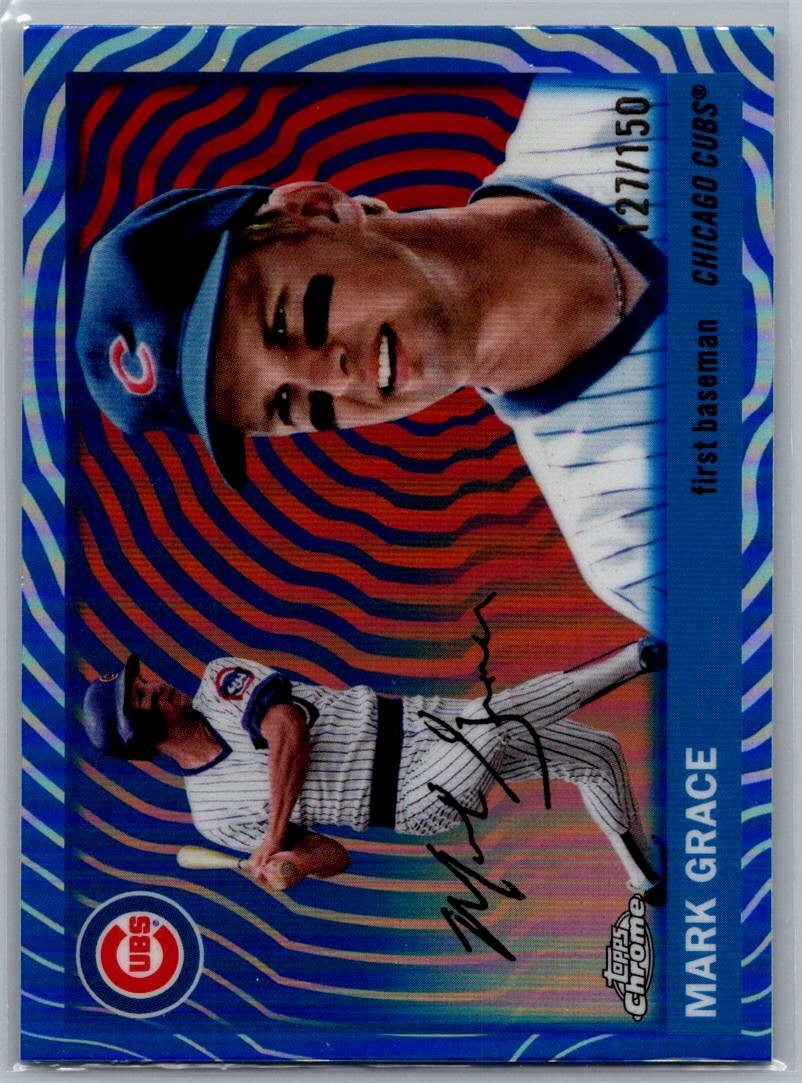 2025 Topps Chrome Platinum #383 Mark Grace Blue Vibrations Refractor #127/150